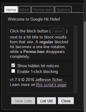 Hit Hider Dark Theme