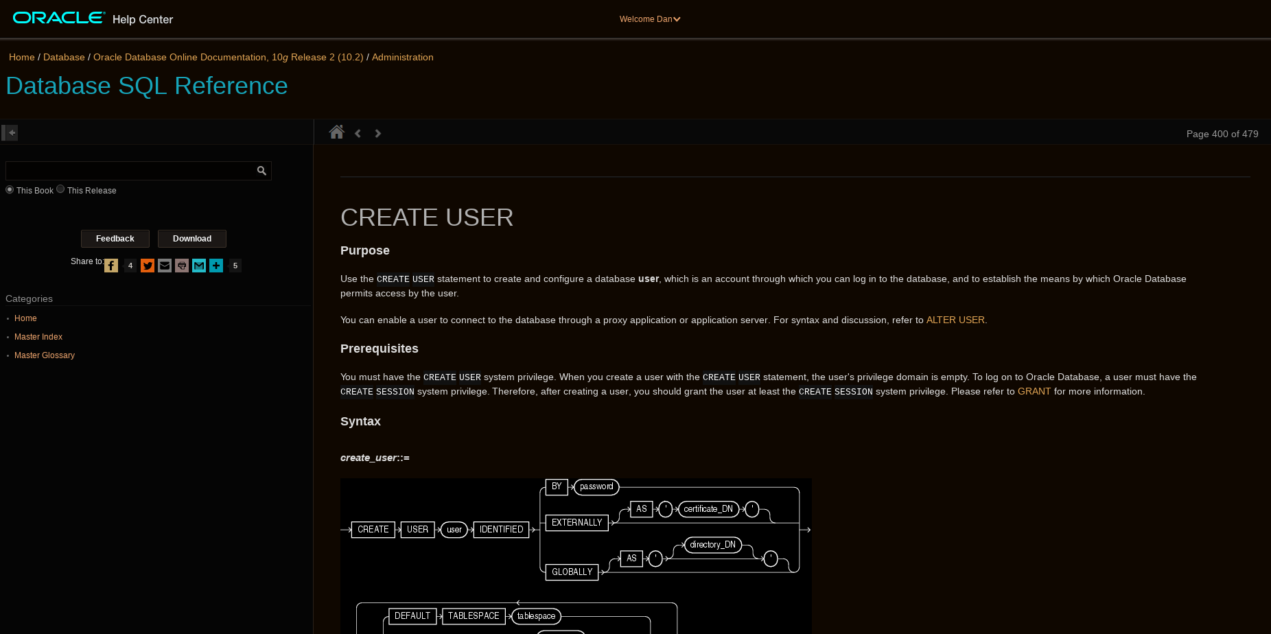 Inverted (dark) Oracle Docs