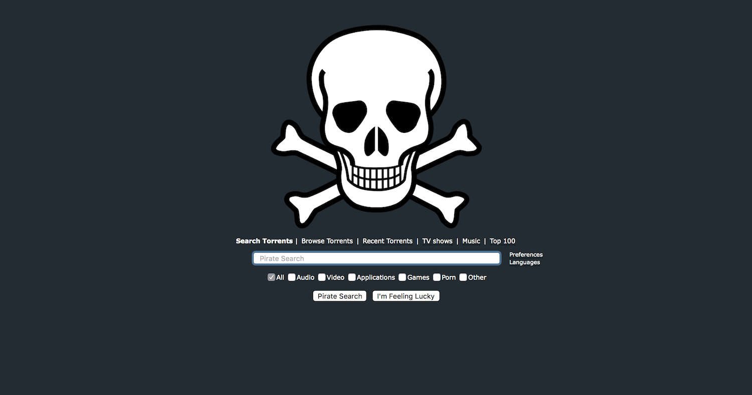 Pirate Bay Minimal Dark