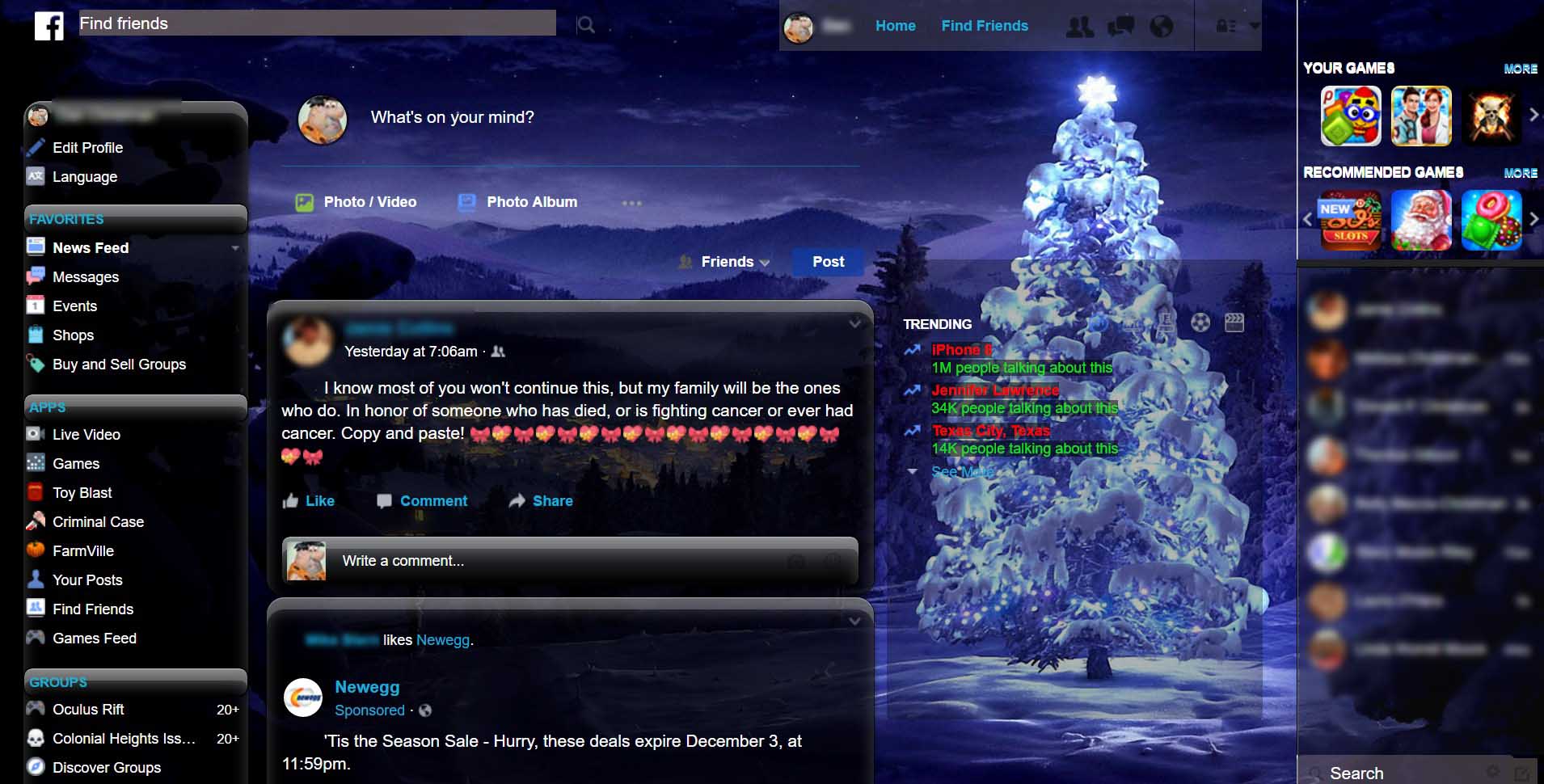 Facebook Trending Christmas for Dark rooms