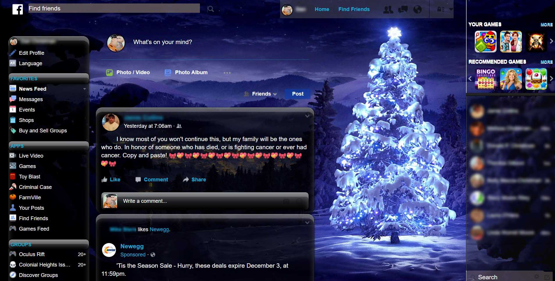 Facebook Christmas for Dark rooms