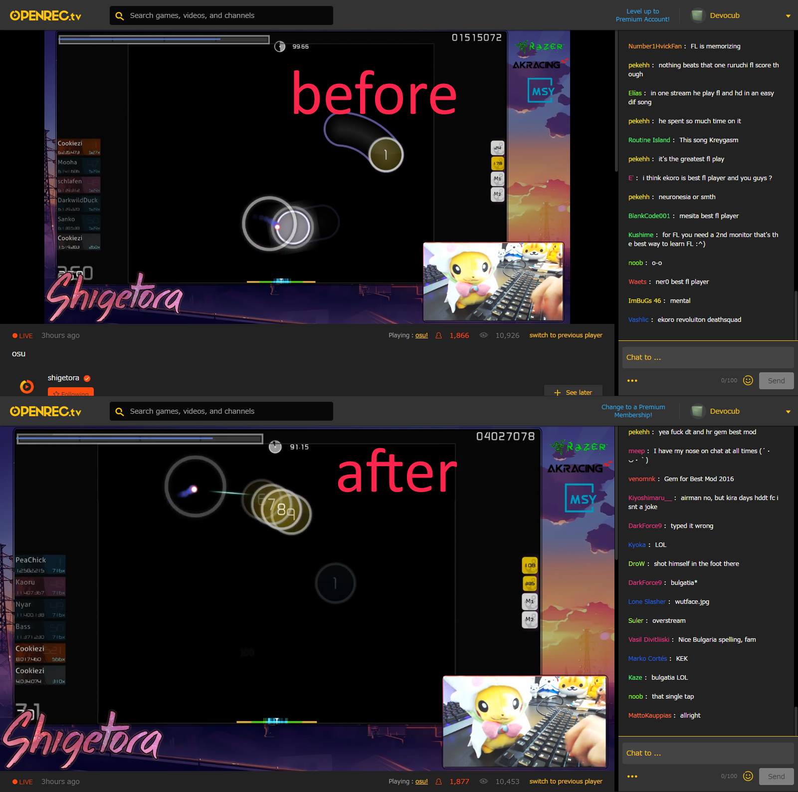openrec fix counters and player for 1600x900 chrom