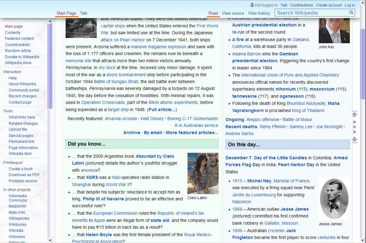 Wikipedia fix header