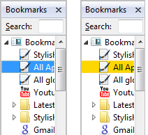 Bookmark/History-Change Highlight of item Clicked