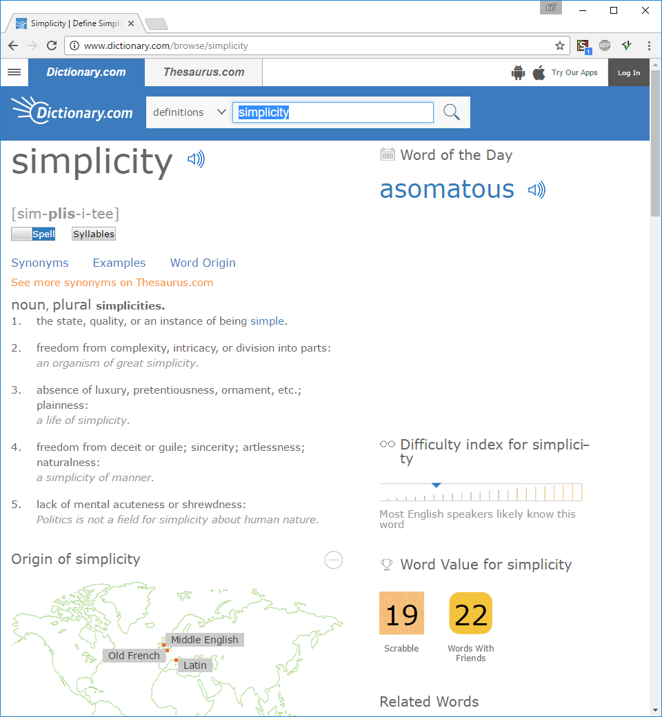 Dictionary.com Simplifier