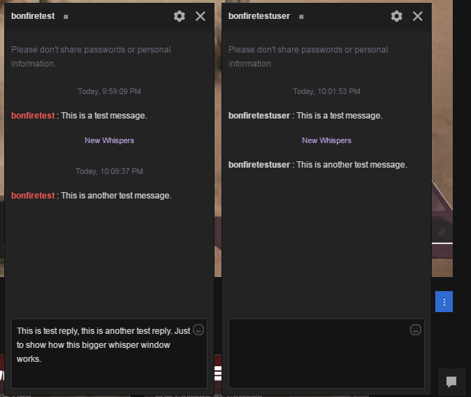 Modify whisper window on Twitch
