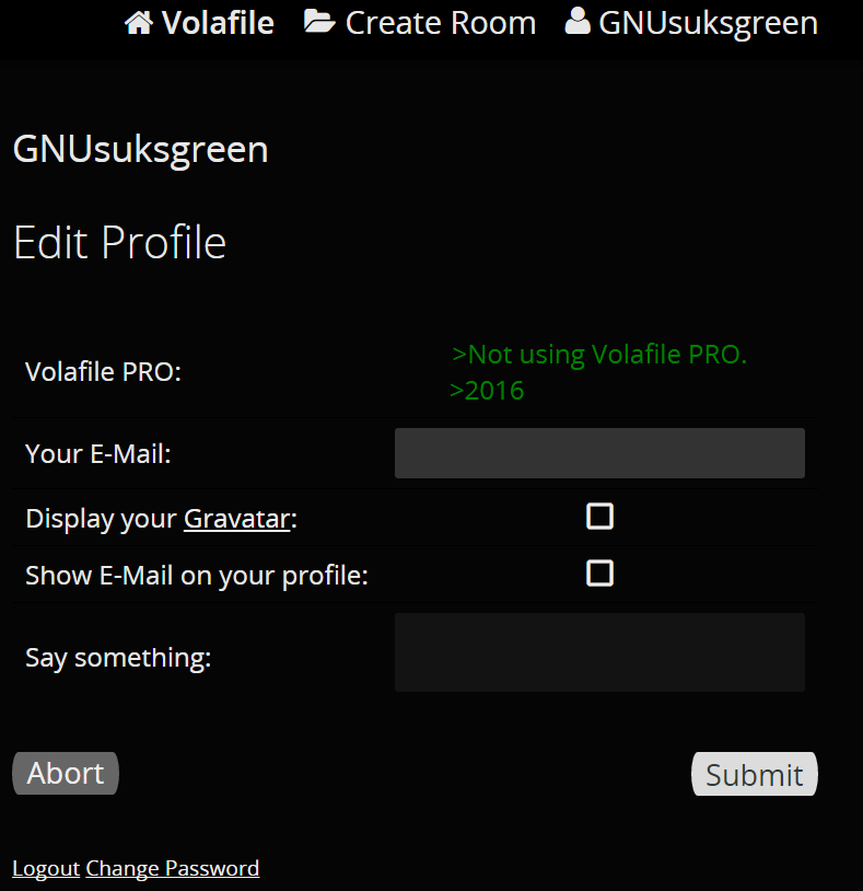 Volafile account fix