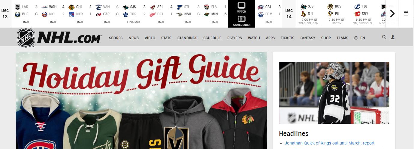 NHL - no ads, samaller scoreboards