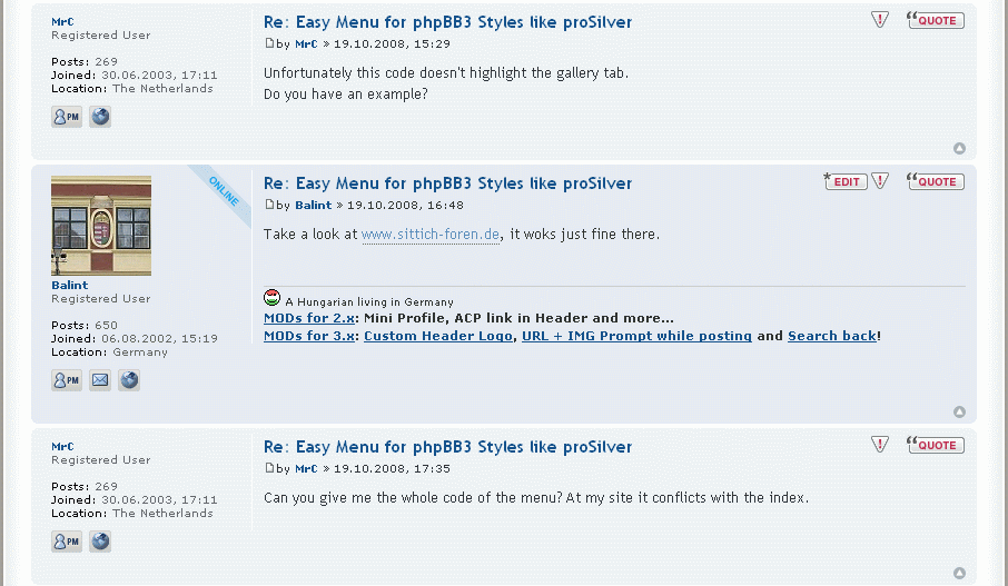 phpBB.com 3.x prosilver Profiles on left side