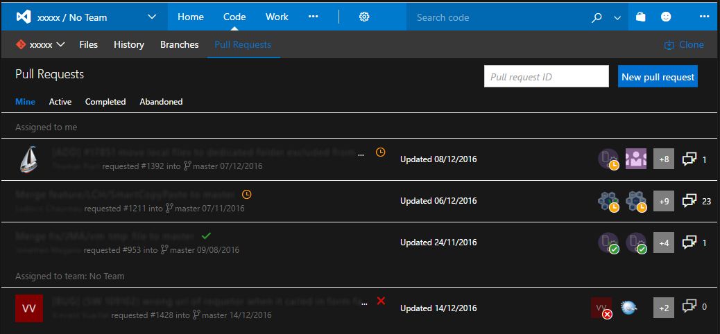 Dark Visual Studio Website (VSTS) style