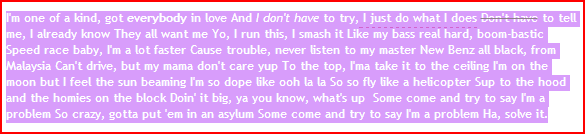 Seleção de Texto - Roxa