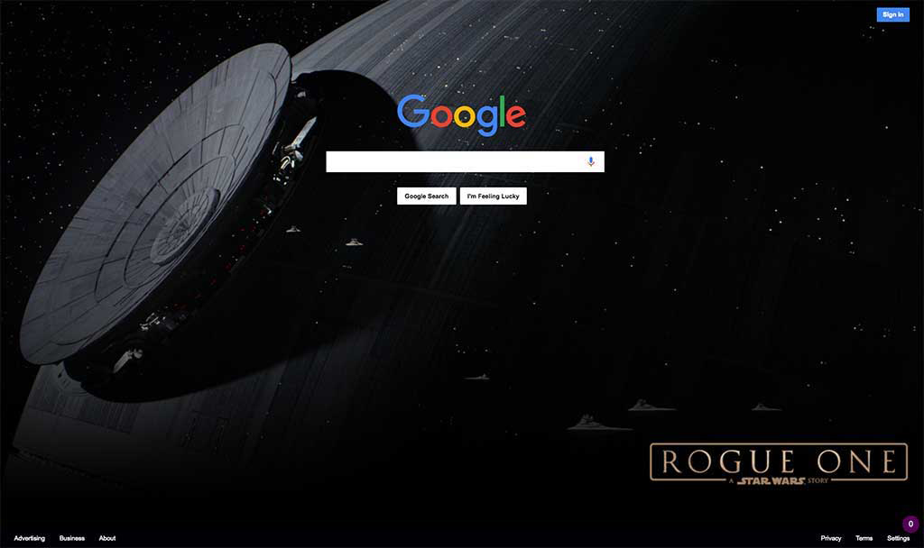 Star Wars / Rogue One / Google Dark Theme