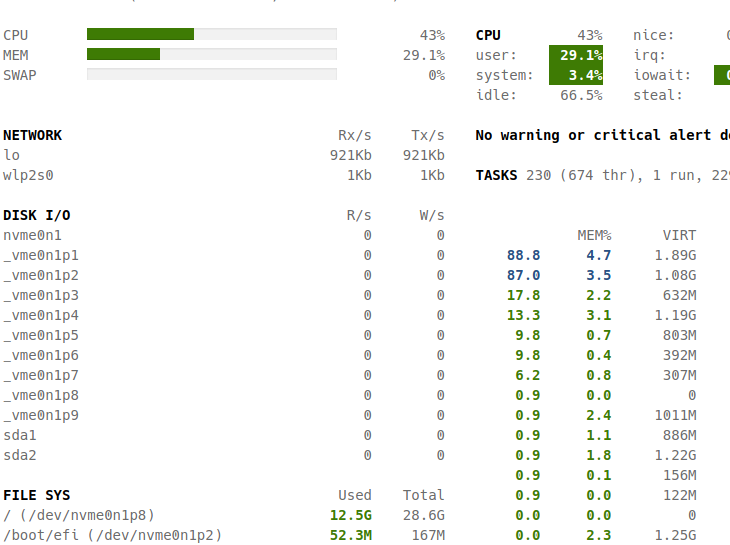 Glances web server light theme