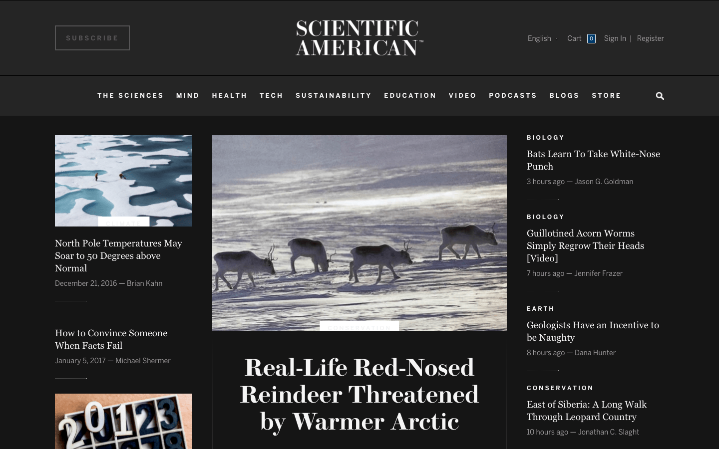 Scientific American Dark UI