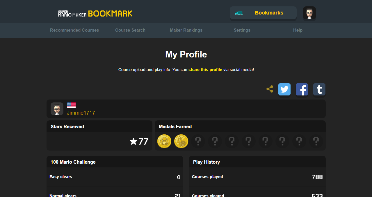 Dark Super Mario Maker Bookmark