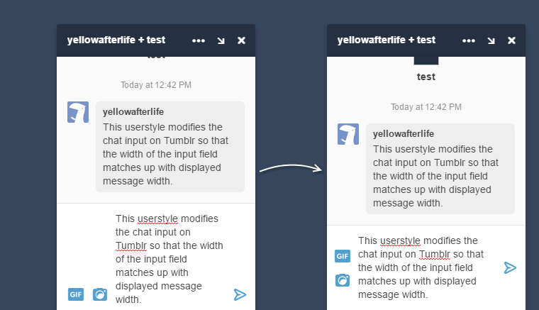 Wider Tumblr chat' input field