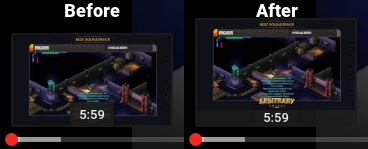 YouTube - seek preview and time not overlapping