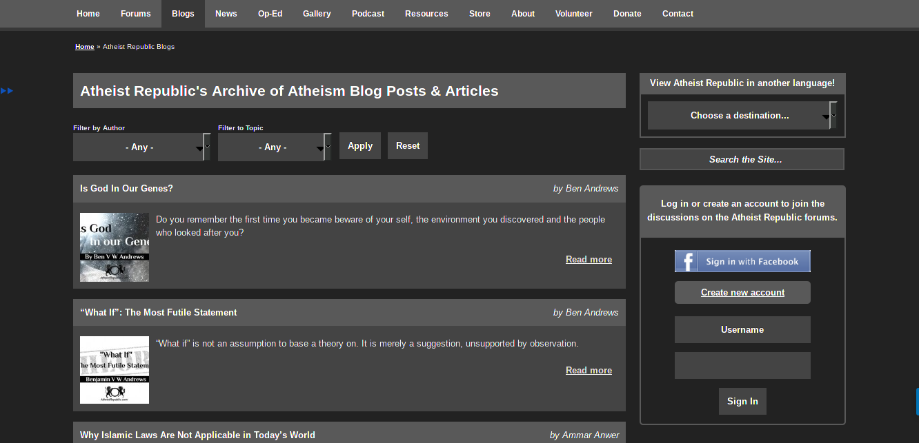 Atheistrepublic Blog Posts List (Dark)