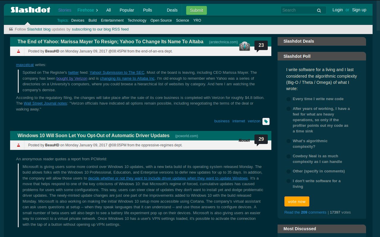 slashdot.org - Solarized Dark