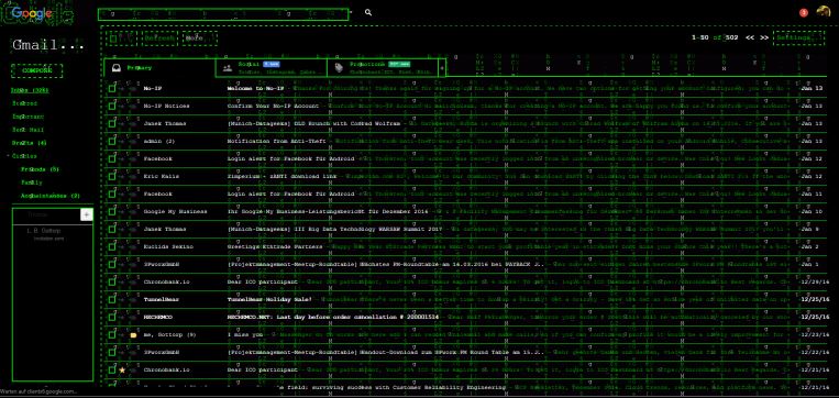 Old school gmail terminal matrix theme