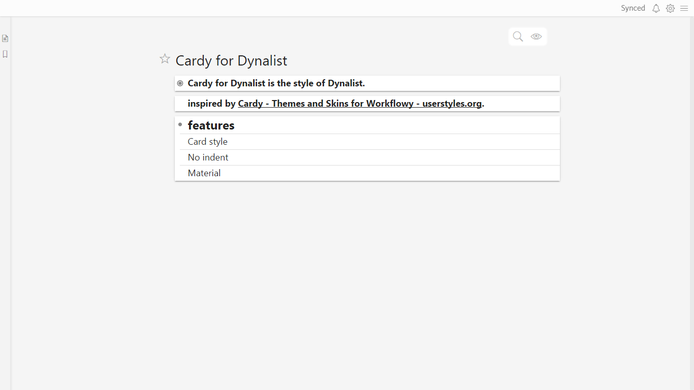 Cardy for Dynalist