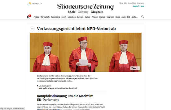 sueddeutsche.de ohne störende Elemente