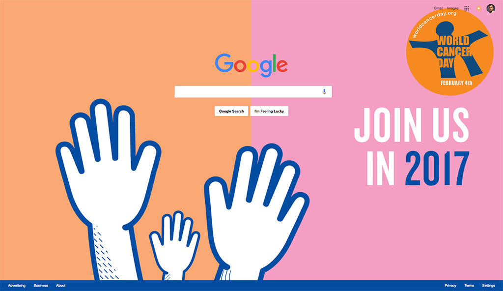 World Cancer Day Google Theme