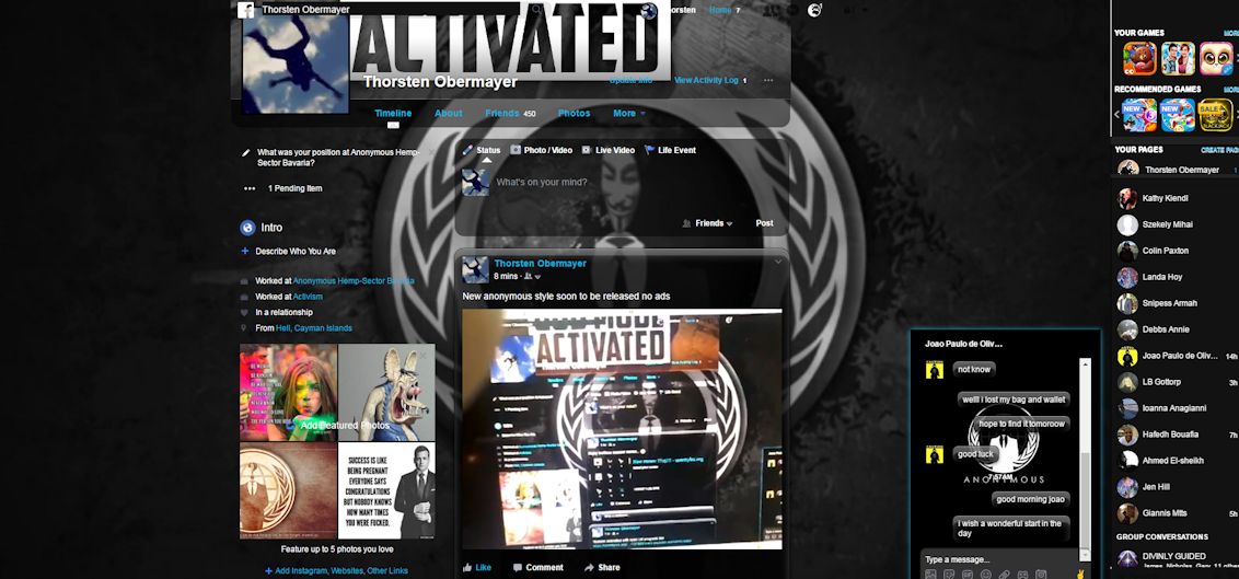 Facebook Anonymous Vendetta Style Animated