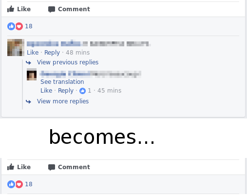facebook hide comments