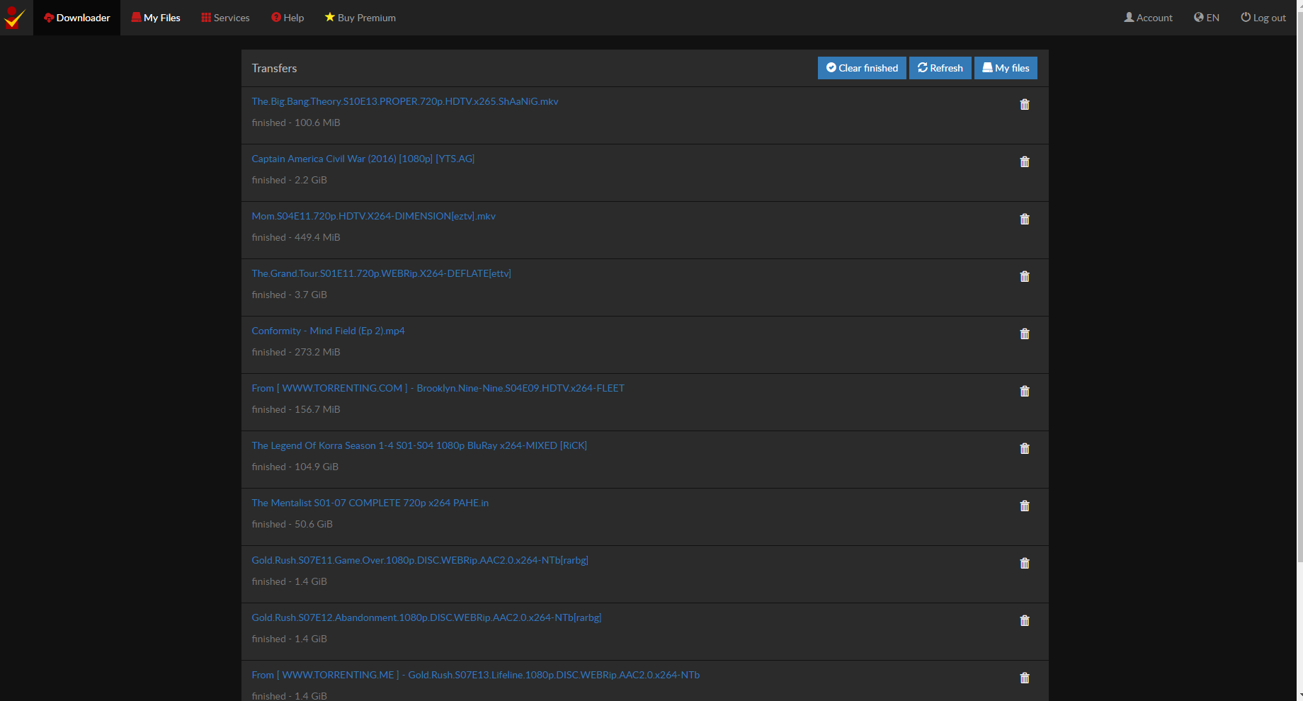 Premiumize Dark Mode