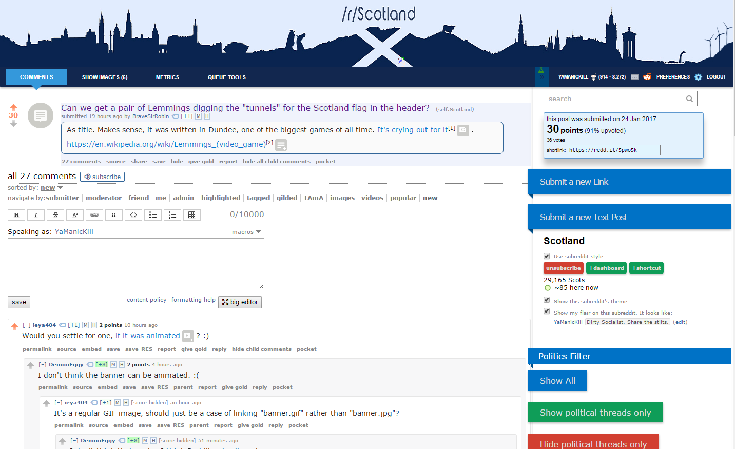 Lemmings header for /r/Scotland