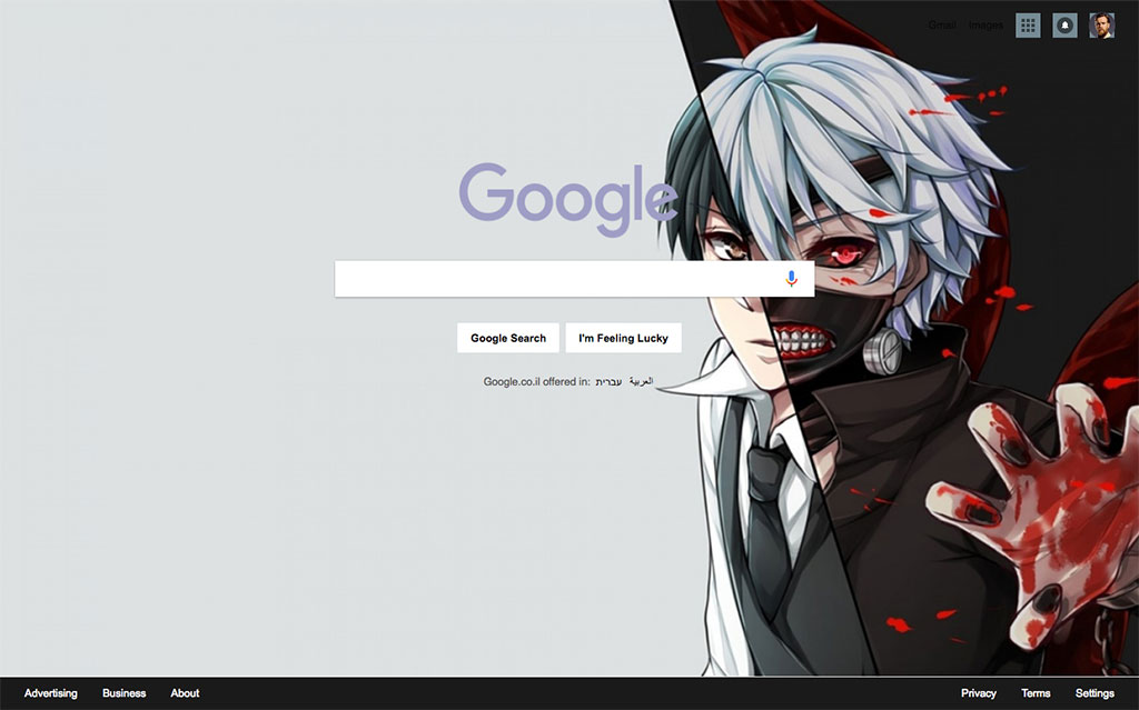 Tokyo Ghoul Kaneki - Google Dark Theme