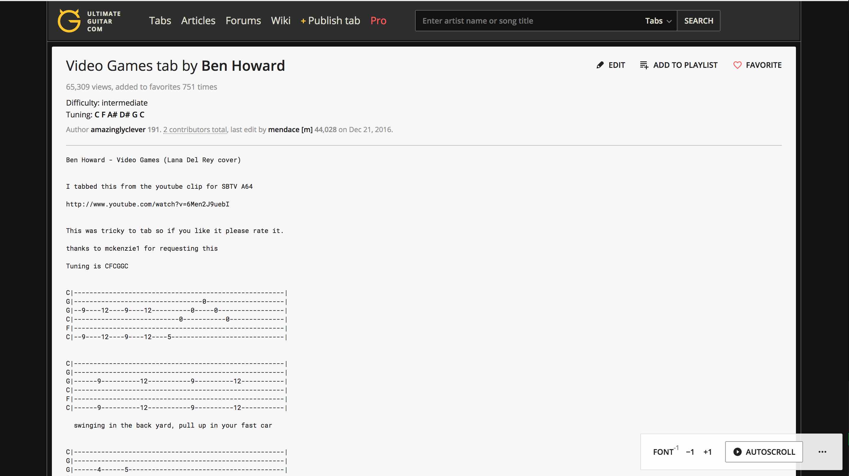 Clean up Ultimate Guitar
