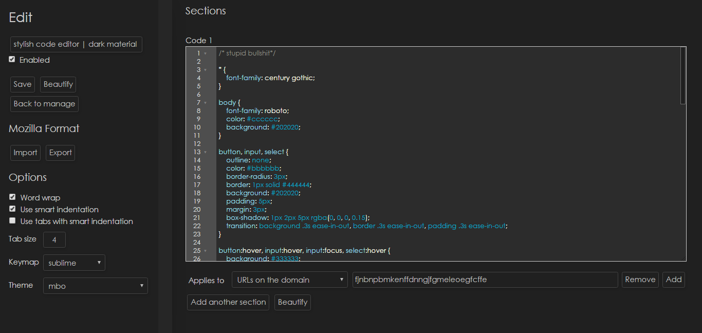 stylish code editor | dark material design