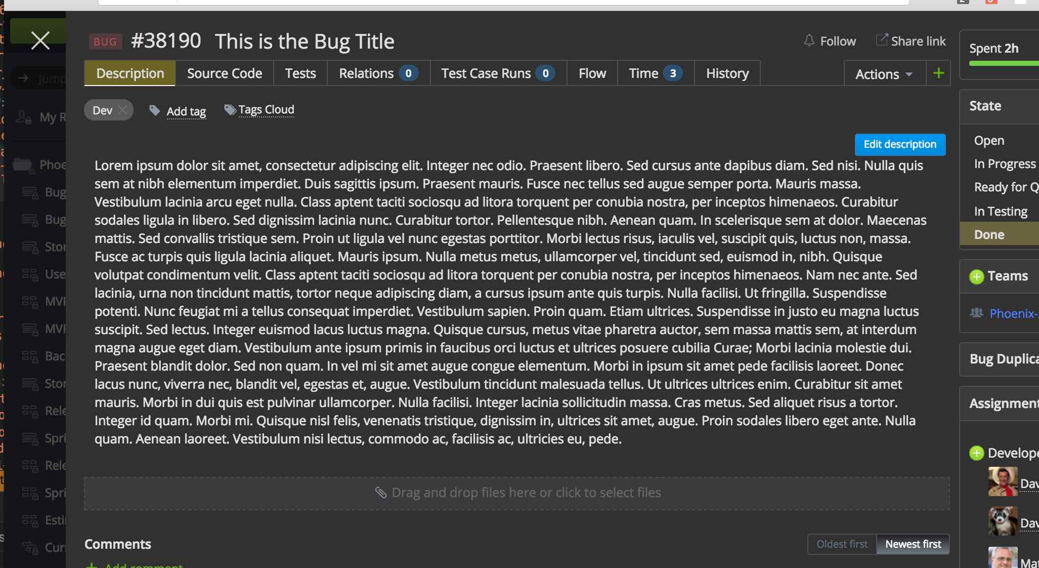 Target Process Dark Theme