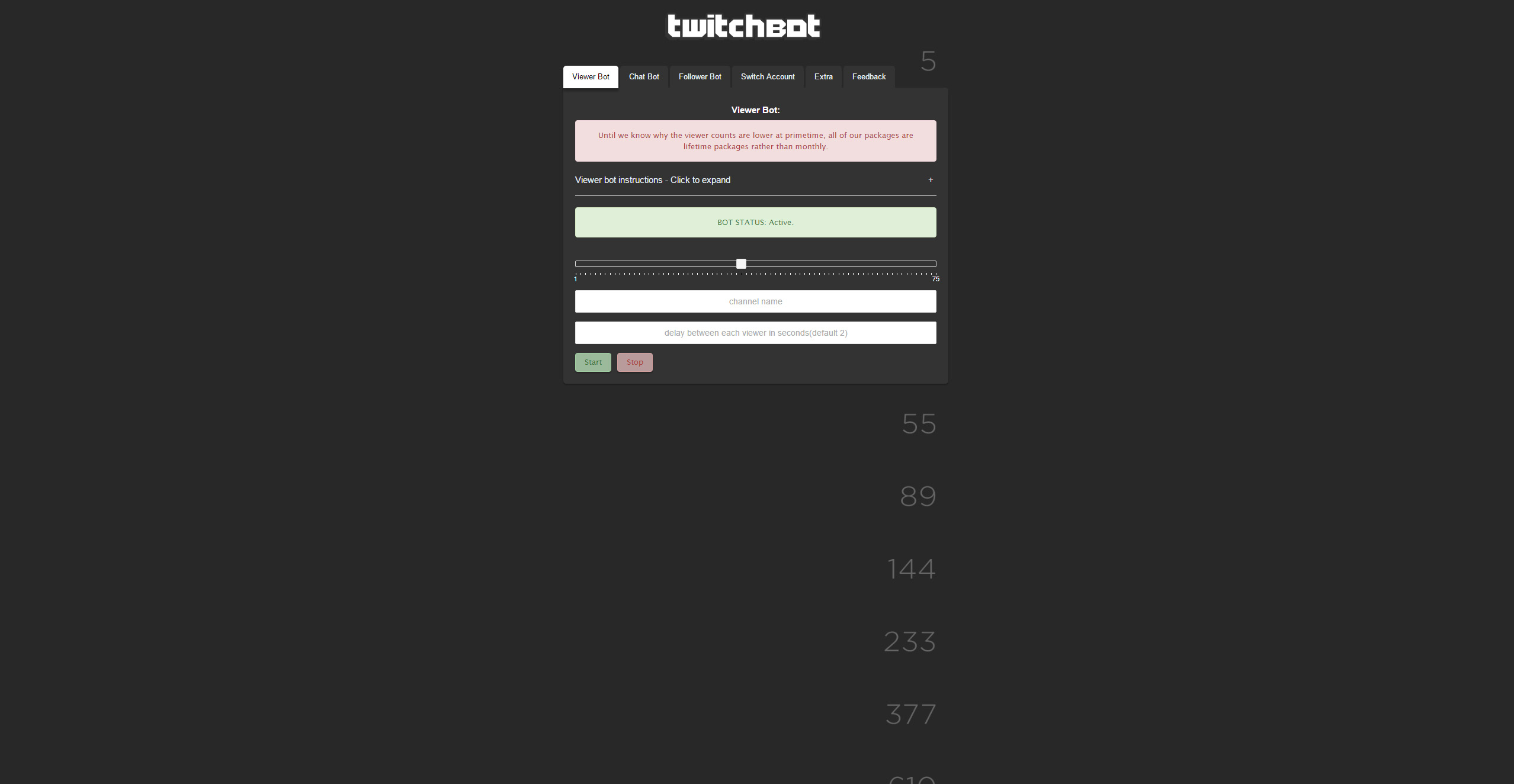 Dark Theme -  twitch-viewerbot.com