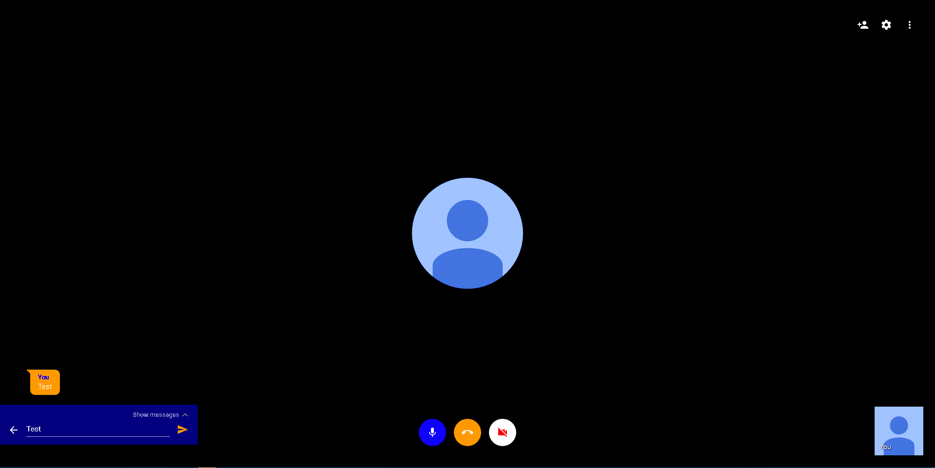 Hangouts Call blue & Orange