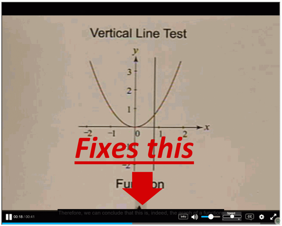 Caption fix for video on Pearson sites