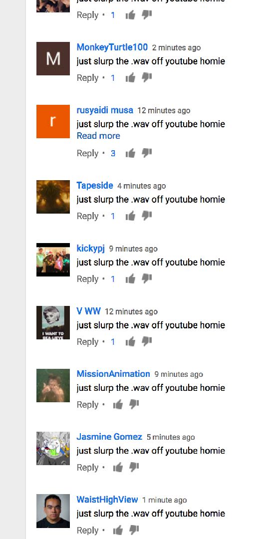 just slurp the .wav off youtube homie