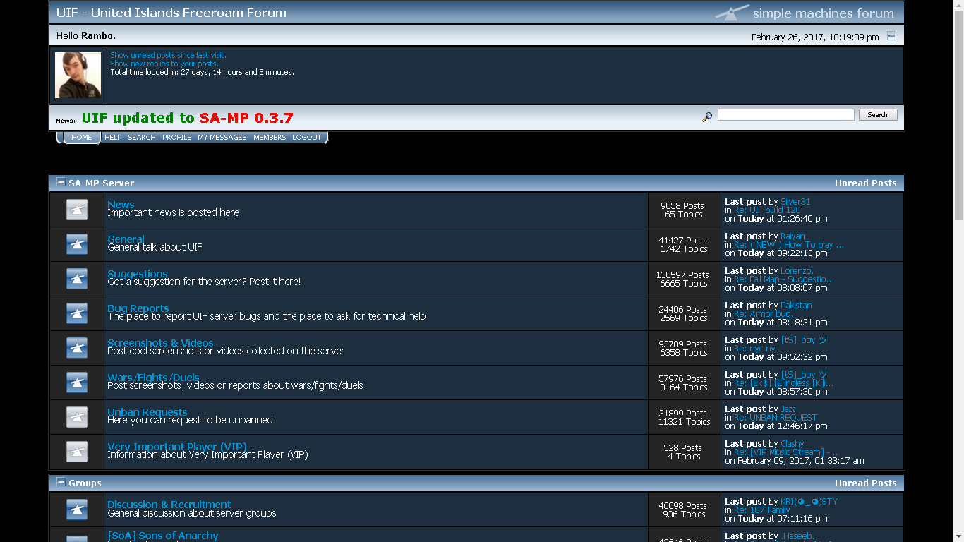 Black UIF Forums (Styled by Rambo)