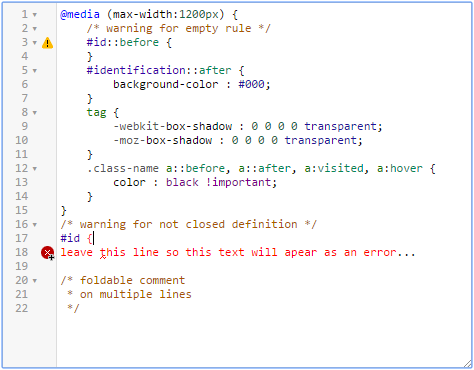 editor - css code example