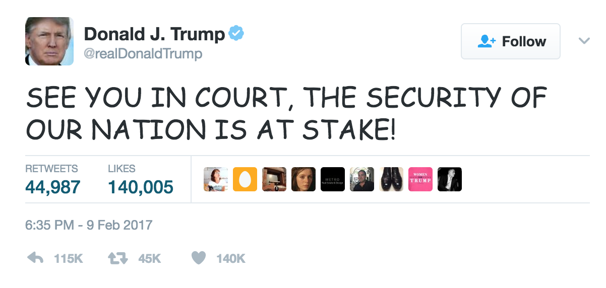 Trump's Tweets in Comic Sans