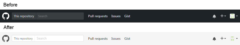 Github Return Light Themed Header