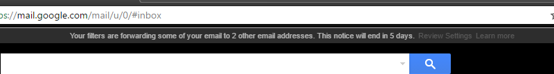 Dark Gmail Forwarding Warning