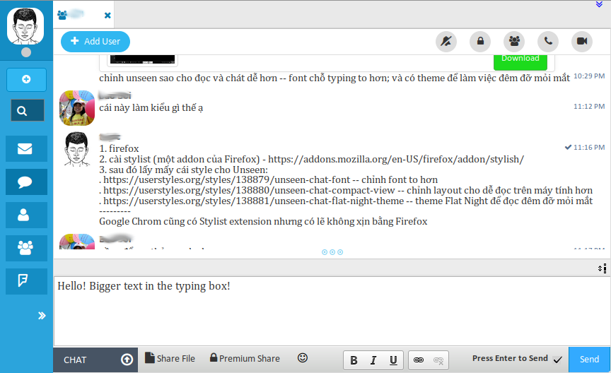 Unseen Chat Font