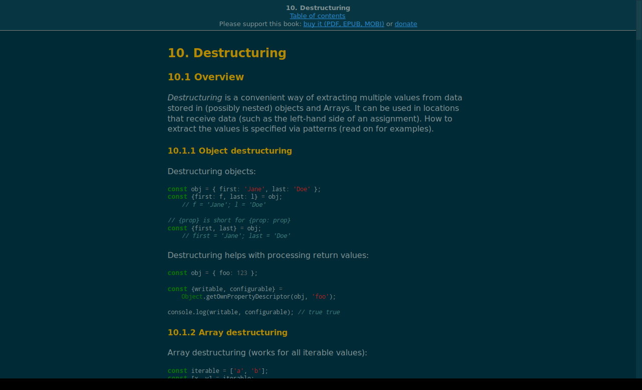 Exploring ES6 - Solarized Dark