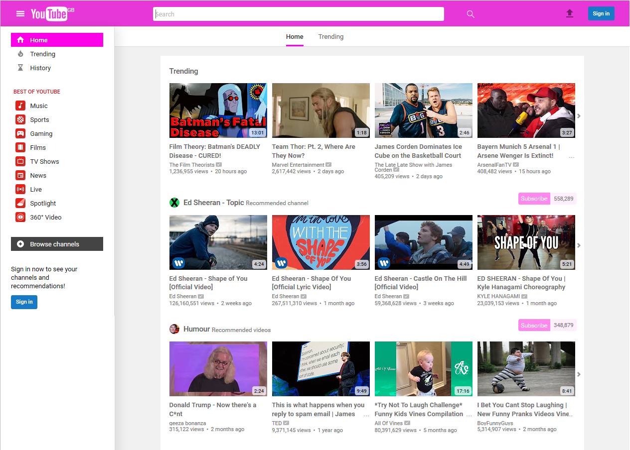Pink Youtube