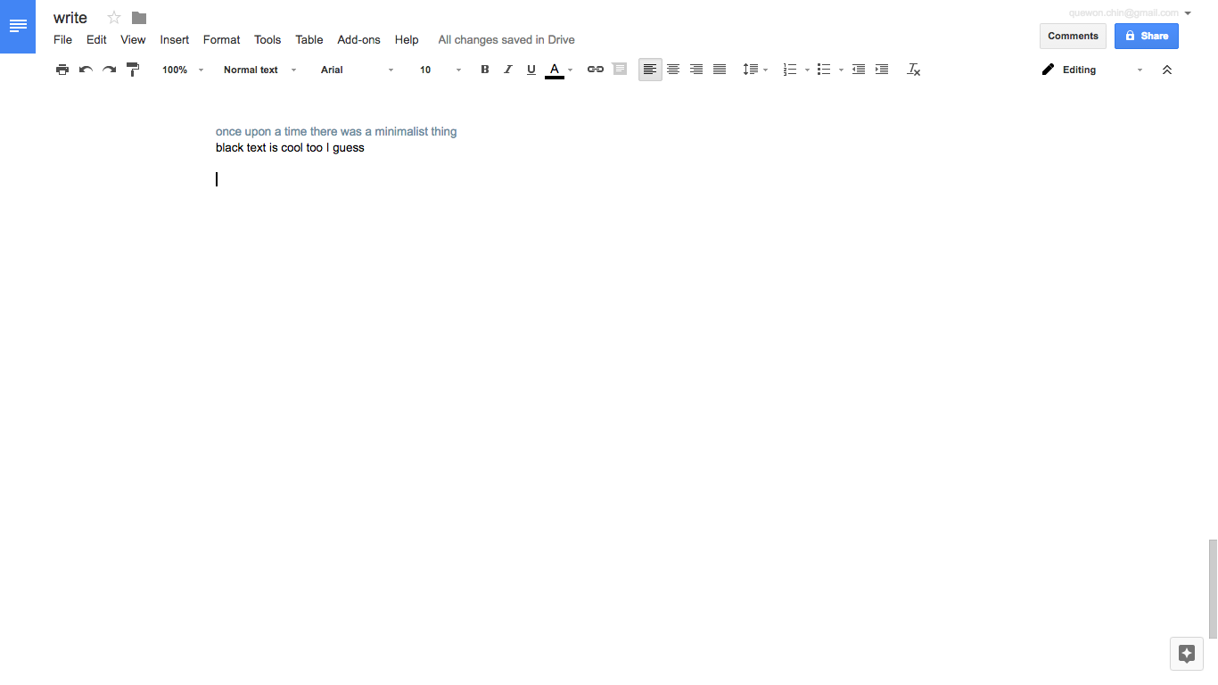 minimalist google docs