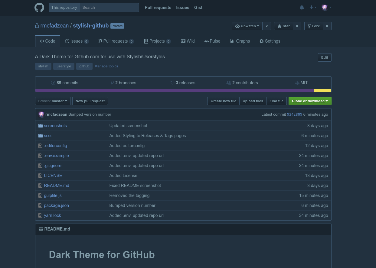Stylish Dark Github