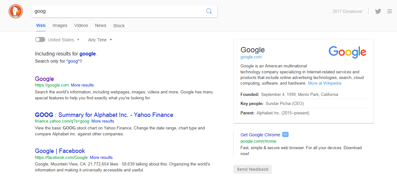DuckDuckGoGoogle